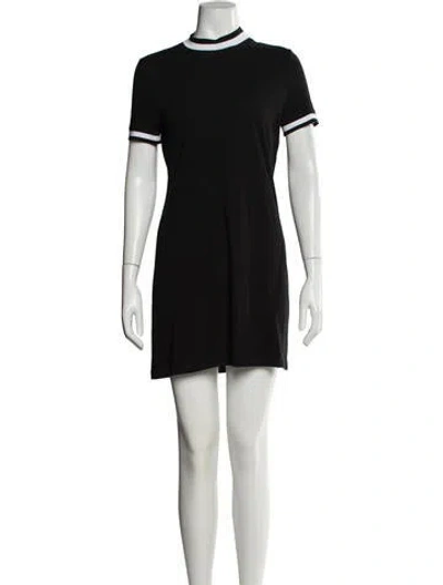 Pre-owned Alexander Wang T Mock Neck Mini Dress In Black