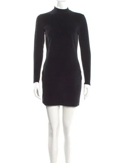 Pre-owned Alexander Wang T Mock Neck Mini Dress In Black