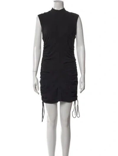 Pre-owned Alexander Wang Mock Neck Mini Dress In Black