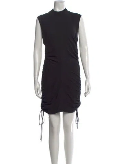 Pre-owned Alexander Wang Mock Neck Mini Dress In Black