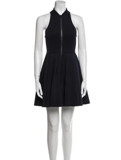 Pre-owned Alexander Wang T Mock Neck Mini Dress In Blue