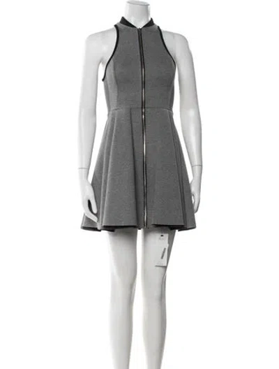 Pre-owned Alexander Wang Mock Neck Mini Dress In Gray