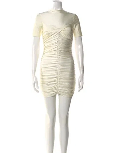 Pre-owned Alexander Wang T Mock Neck Mini Dress In Neutral