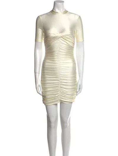 Pre-owned Alexander Wang T Mock Neck Mini Dress In Neutral