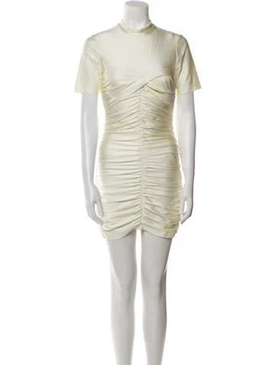 Pre-owned Alexander Wang T Mock Neck Mini Dress In Neutral