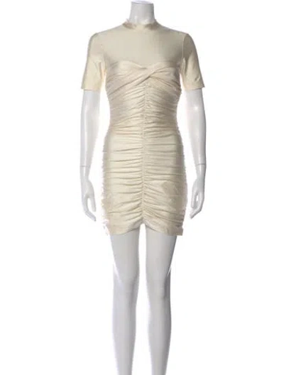 Pre-owned Alexander Wang Mock Neck Mini Dress In Neutral