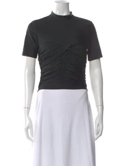 Pre-owned Alexander Wang Mock Neck Short Sleeve Top In Black