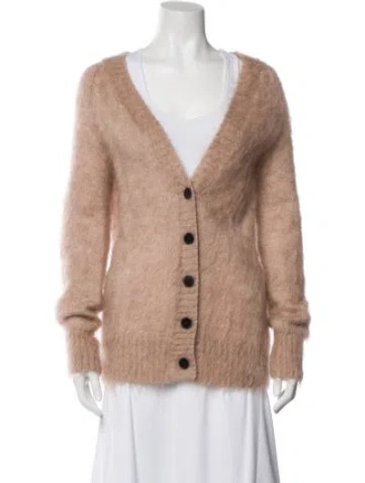 Pre-owned Alexander Wang T Mohair V-neck Sweater In Brown