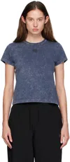 Alexander Wang T Alexanderwang.t Essential Shrunk Logo Tee In Acid Black Ice 424a