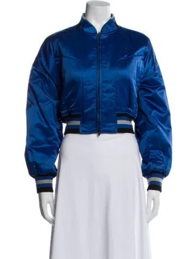 Pre-owned Alexander Wang T Nylon Bomber Jacket In Blue