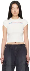 Alexander Wang T Alexanderwang.t Ribbed Logo-print Cotton T-shirt In Vintage White
