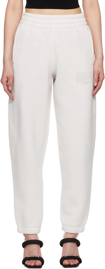 ALEXANDER WANG T OFF-WHITE LOGO LOUNGE PANTS