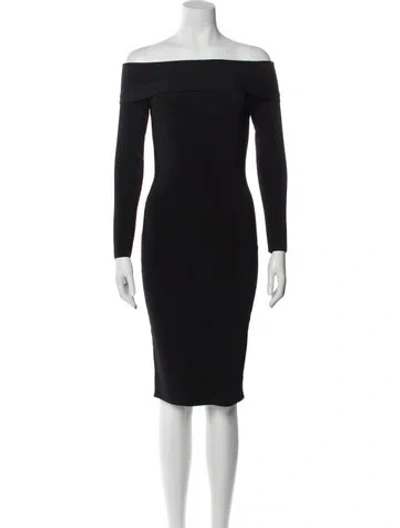 Pre-owned Alexander Wang Off-the-shoulder Knee-length Dress In Black