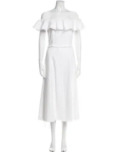 Pre-owned Alexander Wang T Off-the-shoulder Long Dress In White