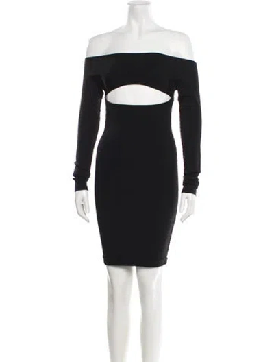 Pre-owned Alexander Wang Off-the-shoulder Mini Dress In Black