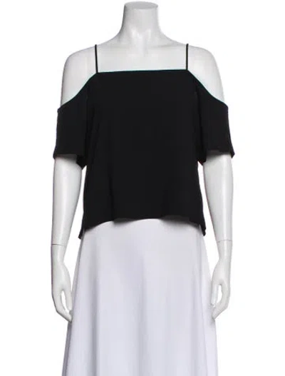 Pre-owned Alexander Wang Off-the-shoulder Short Sleeve Top In Black