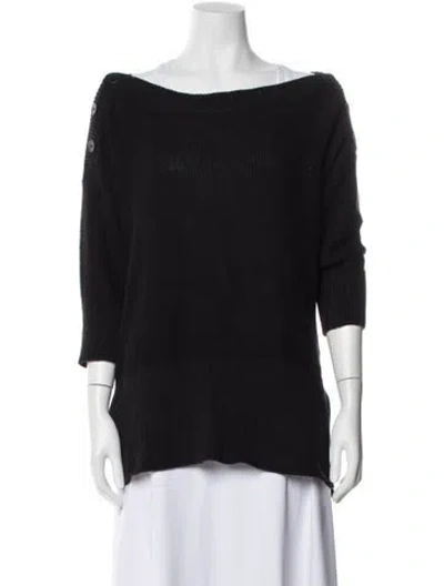 Pre-owned Alexander Wang Off-the-shoulder Sweater In Black