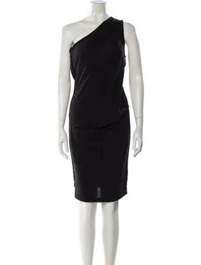 Pre-owned Alexander Wang One-shoulder Mini Dress In Black