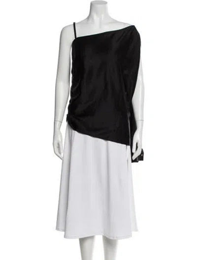 Pre-owned Alexander Wang One-shoulder Sleeveless Top In Black
