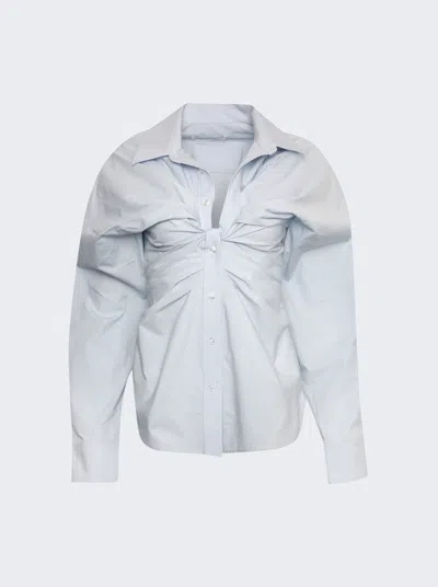 Alexander Wang T Open Twisted Front Placket Shirt In Multi