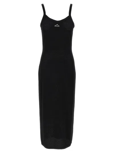 ALEXANDER WANG T OPENWORK MESH MIDI DRESS WITH FITTED SILHOUETTE