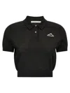 Alexander Wang T T By Alexander Wang Mesh Polo Shirt In Black