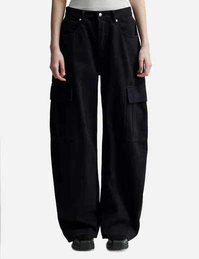 Alexander Wang T Oversize Cargo Jeans In Cotton In Black