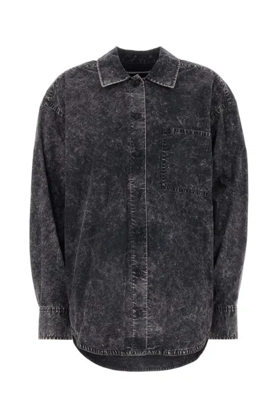 ALEXANDER WANG T T BY ALEXANDER WANG BLACK COTTON OVERSIZE SHIRT