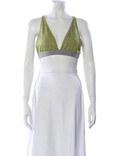 Pre-owned Alexander Wang T Patterned V-neck Sports Bra In White