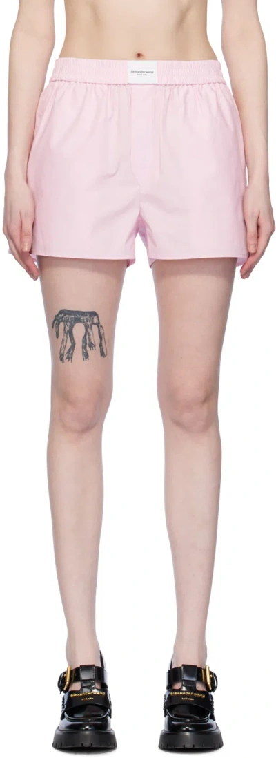 Alexander Wang T Pink Vented Shorts In 680 Light Pink