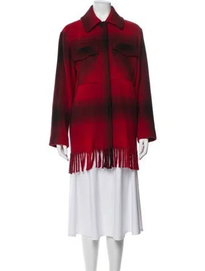 Pre-owned Alexander Wang T Plaid Print Evening Jacket In Red