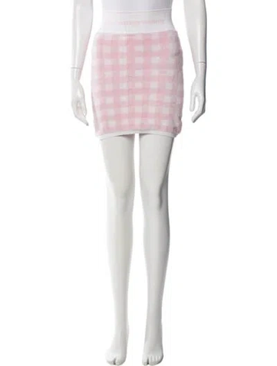 Pre-owned Alexander Wang T Plaid Print Mini Skirt In Pink