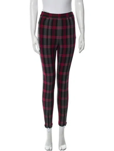 Pre-owned Alexander Wang Plaid Print Skinny Leg Pants In Black