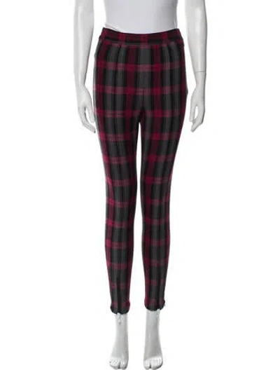 Pre-owned Alexander Wang Plaid Print Skinny Leg Pants In Black