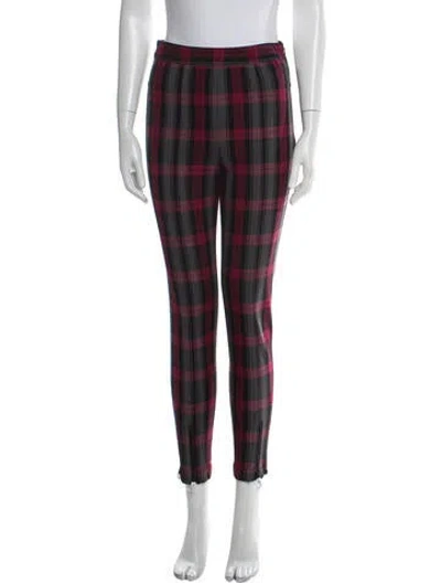 Pre-owned Alexander Wang Plaid Print Skinny Leg Pants In Black