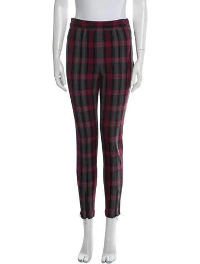Pre-owned Alexander Wang Plaid Print Skinny Leg Pants In Black