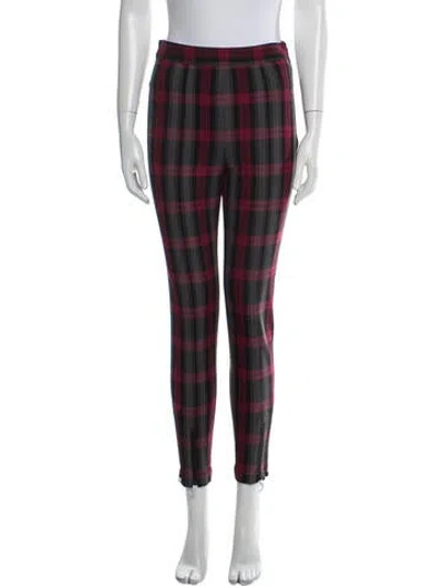 Pre-owned Alexander Wang Plaid Print Skinny Leg Pants In Black