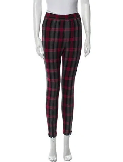 Pre-owned Alexander Wang Plaid Print Skinny Leg Pants In Black