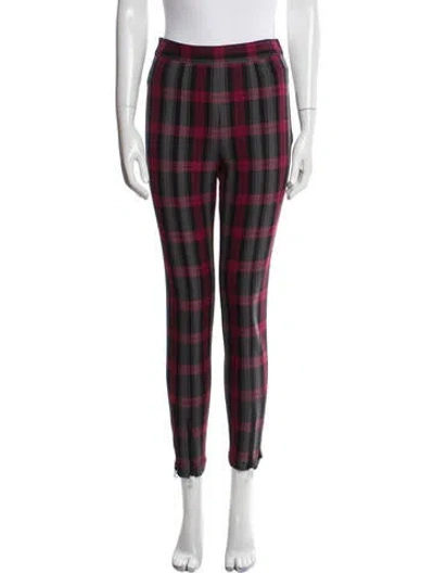 Pre-owned Alexander Wang Plaid Print Skinny Leg Pants In Black