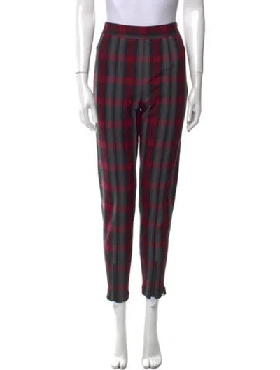 Pre-owned Alexander Wang Plaid Print Skinny Leg Pants In Black