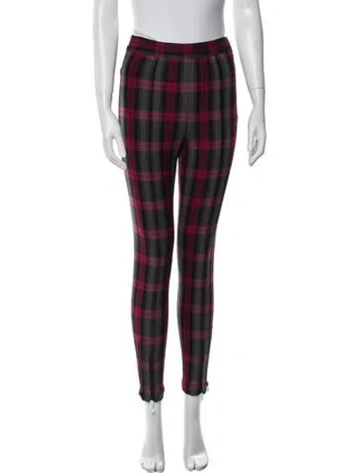 Pre-owned Alexander Wang Plaid Print Skinny Leg Pants In Black