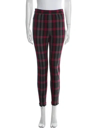 Pre-owned Alexander Wang Plaid Print Skinny Leg Pants In Black