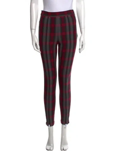 Pre-owned Alexander Wang Plaid Print Skinny Leg Pants In Black