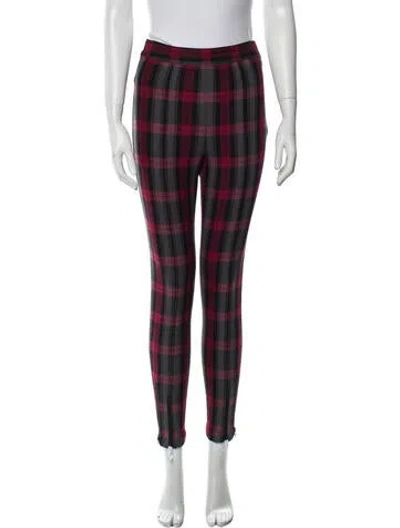 Pre-owned Alexander Wang Plaid Print Skinny Leg Pants In Black