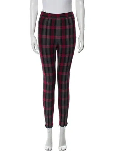 Pre-owned Alexander Wang Plaid Print Skinny Leg Pants In Black