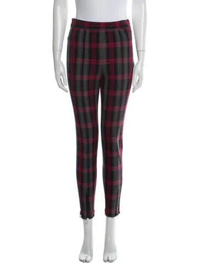 Pre-owned Alexander Wang Plaid Print Skinny Leg Pants In Black