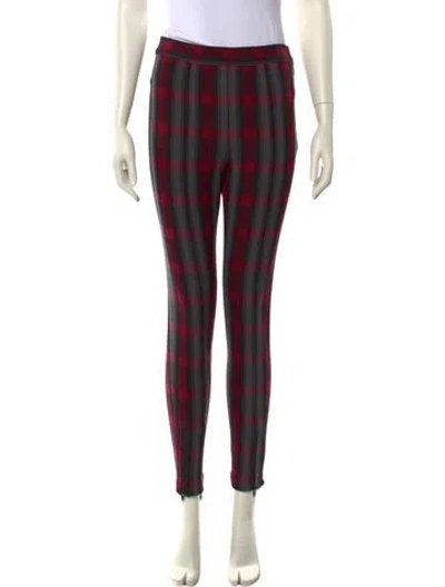 Pre-owned Alexander Wang Plaid Print Skinny Leg Pants In Black