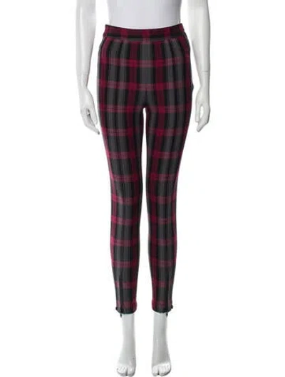 Pre-owned Alexander Wang Plaid Print Skinny Leg Pants In Red