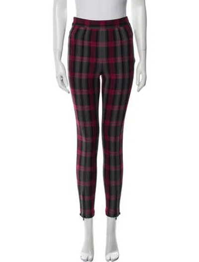 Pre-owned Alexander Wang Plaid Print Skinny Leg Pants In Red