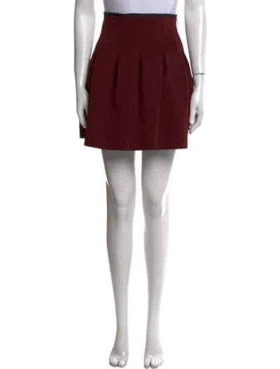 Pre-owned Alexander Wang T Pleated Accents Mini Skirt In Burgundy